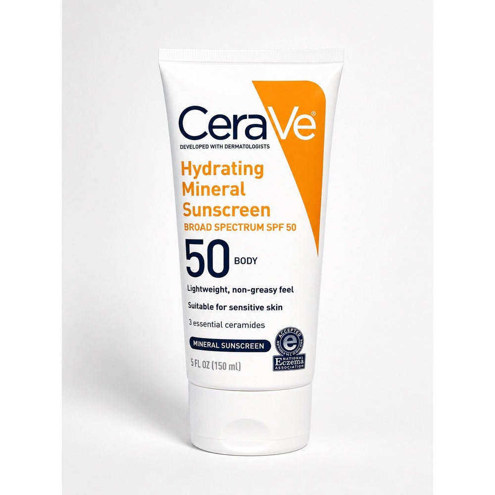 CeraVe Body Sunscreen Hydrating Mineral SPF 50 Zinc Oxide Sensitive Skin 5oz New